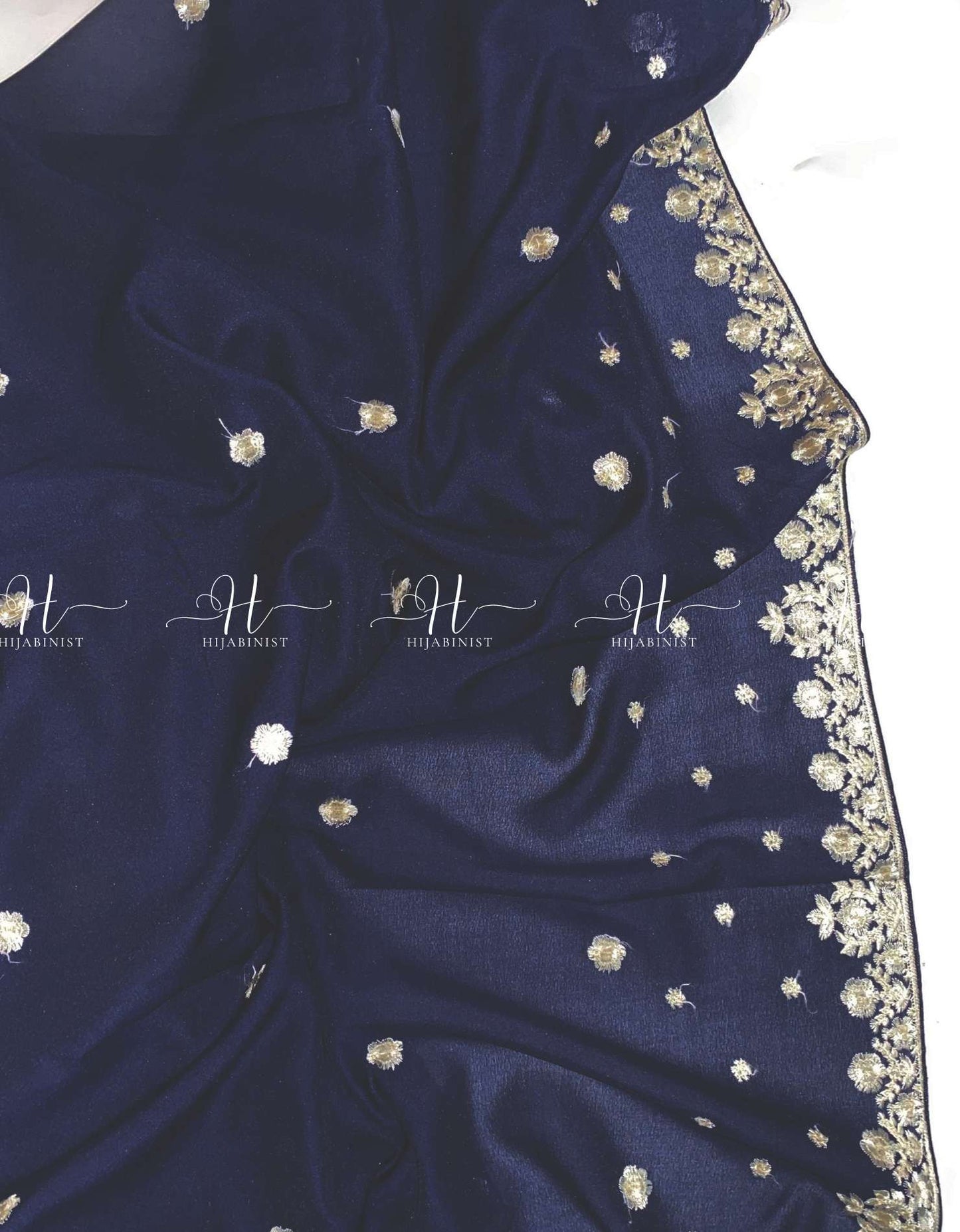 Embroided Chadars - FL - Navy Blue