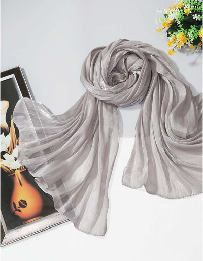 Luxury silk and organza hijabs, offering elegance and comfort. Perfect for special occasions with a soft, premium feel