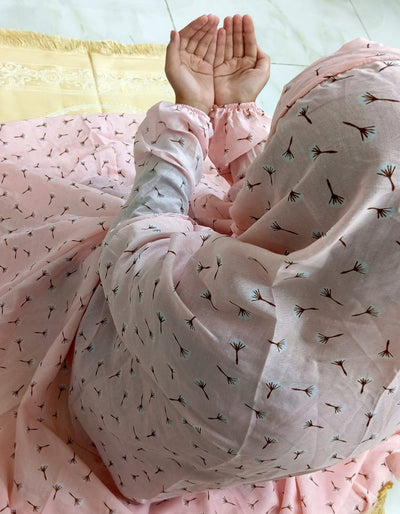 Best quality namaz chadar with stitched sleeves, lightweight, airy, summer-friendly, and ready to wear. Comfortable and affordable prayer khimar