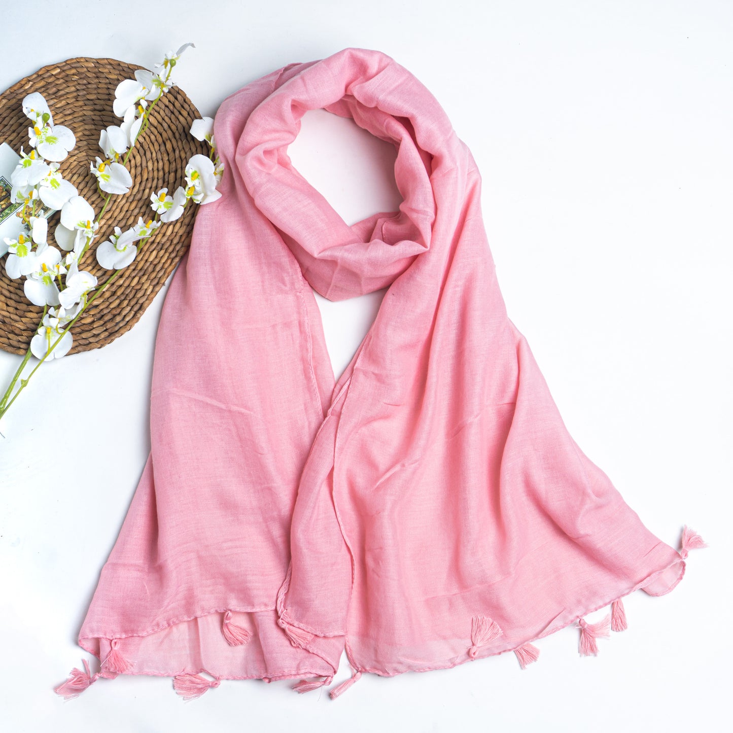 Pink - Tassels Hijabs