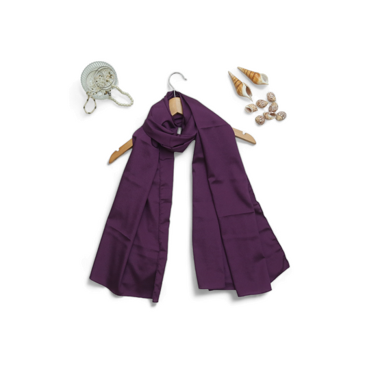 Deep Plum -Silk Viscose Hijab