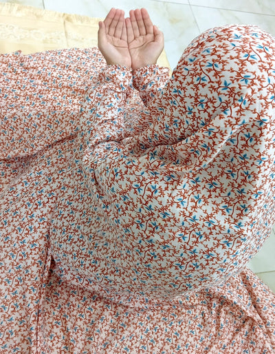 Best quality namaz chadar with stitched sleeves, lightweight, airy, summer-friendly, and ready to wear. Comfortable and affordable prayer khimar