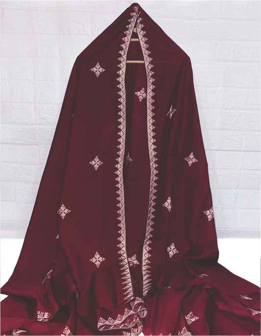 Embroided Chadars - PM - Maroon