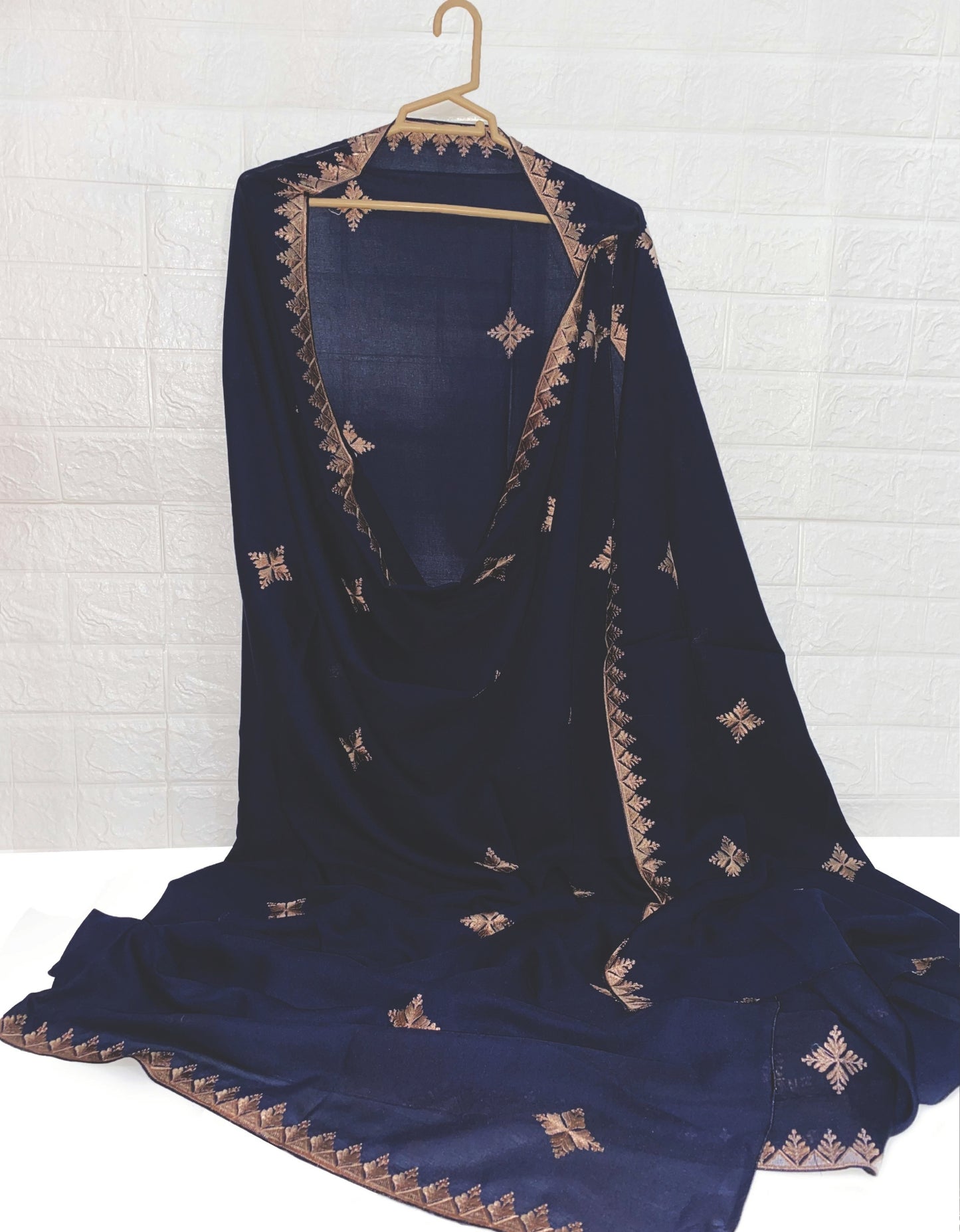 Embroided Chadars - PM - Navy Blue