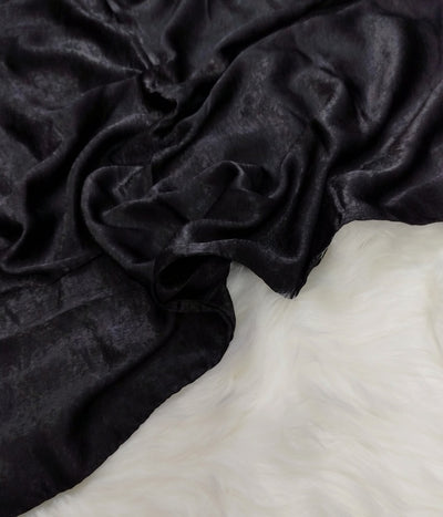 Velvet Silk Hijab in Black Color