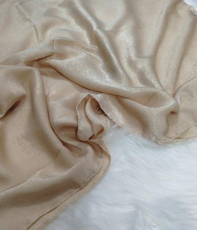 Velvet Silk Hijab in Cream Color