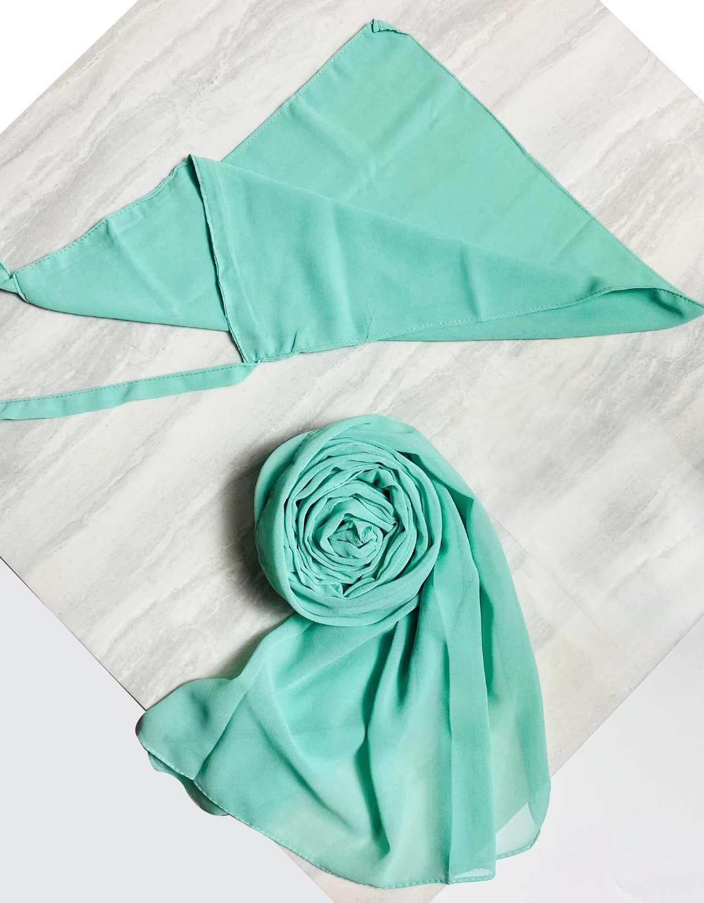 Hijab And Niqab Set - Aqua