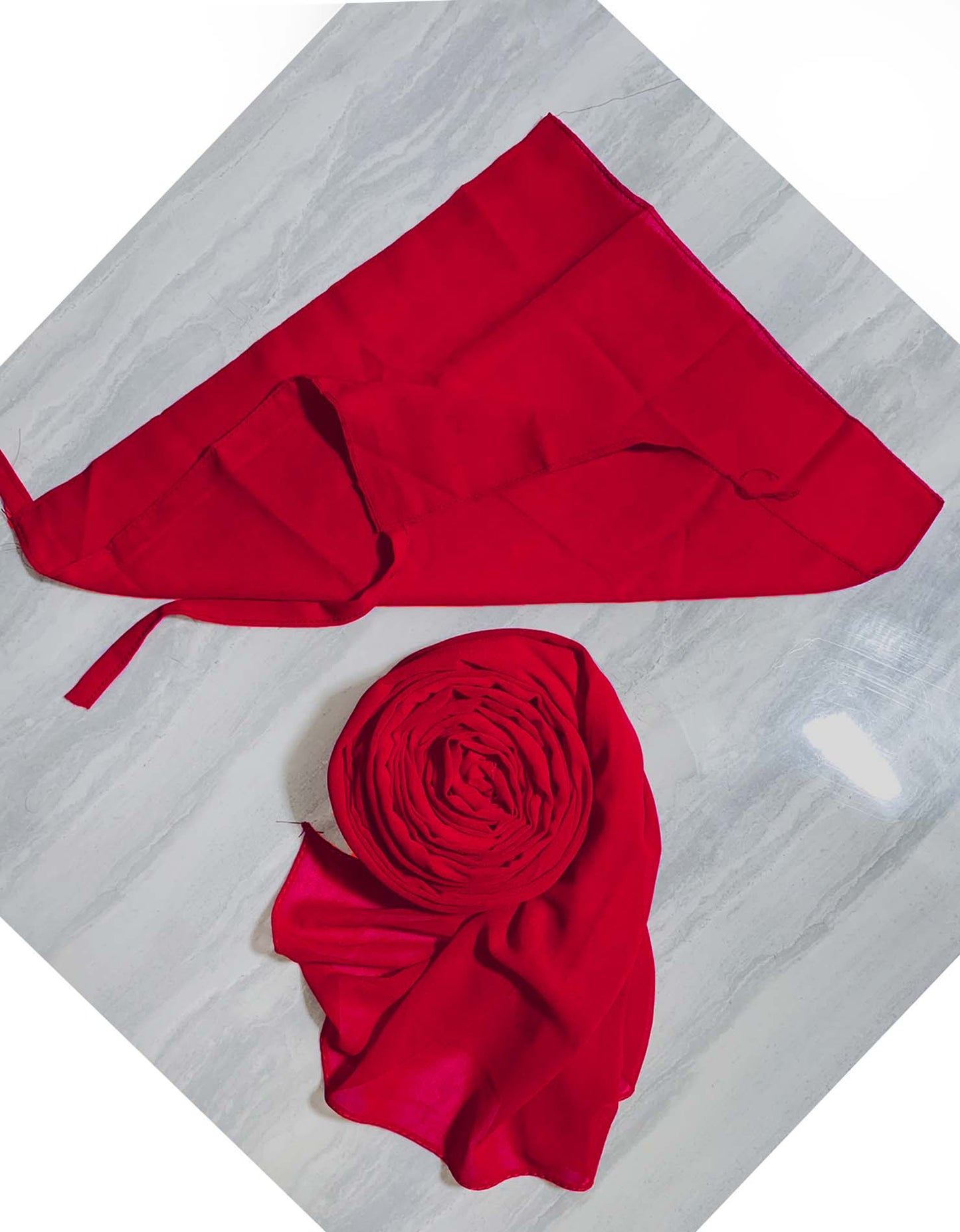 Hijab And Niqab Set - Crimson Red