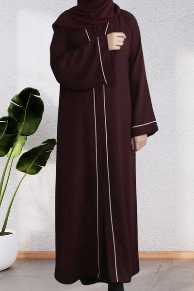 premium front open abaya in maroon color in affordable price online in pakistan