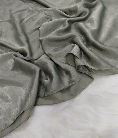 Velvet Silk Hijab in Moss Green