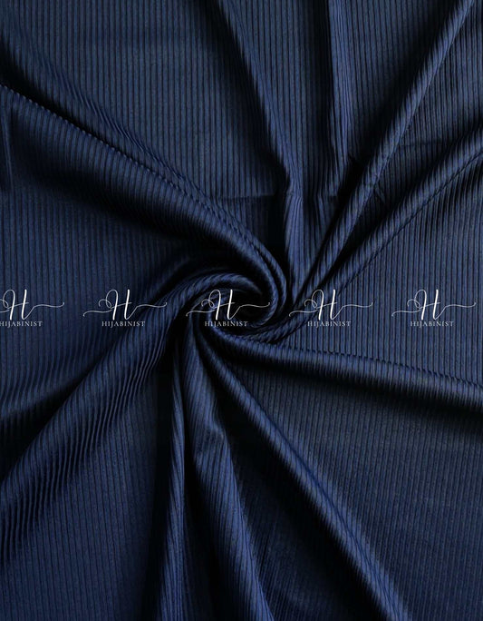 Ribbed Jersey Hijab - Navy Blue