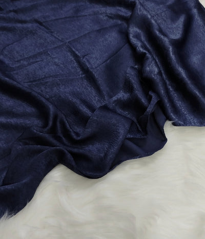 Velvet Silk Hijab in Navy Blue Color