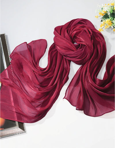 Luxury silk and organza hijabs, offering elegance and comfort. Perfect for special occasions with a soft, premium feel