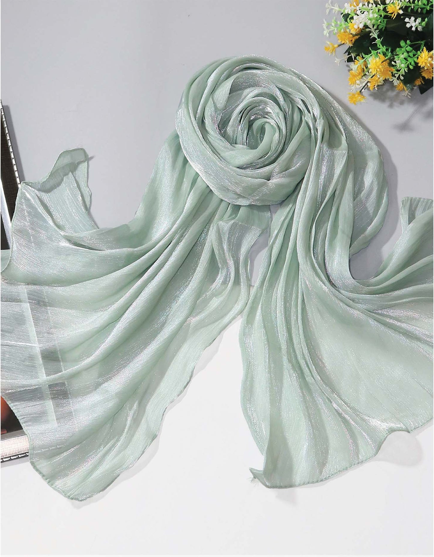 Organza Silk - Sea Foam Green